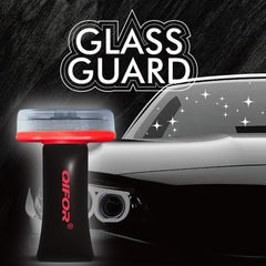 QIFOR Oil Film Remover on side window reduces streaks for glare-free rides.