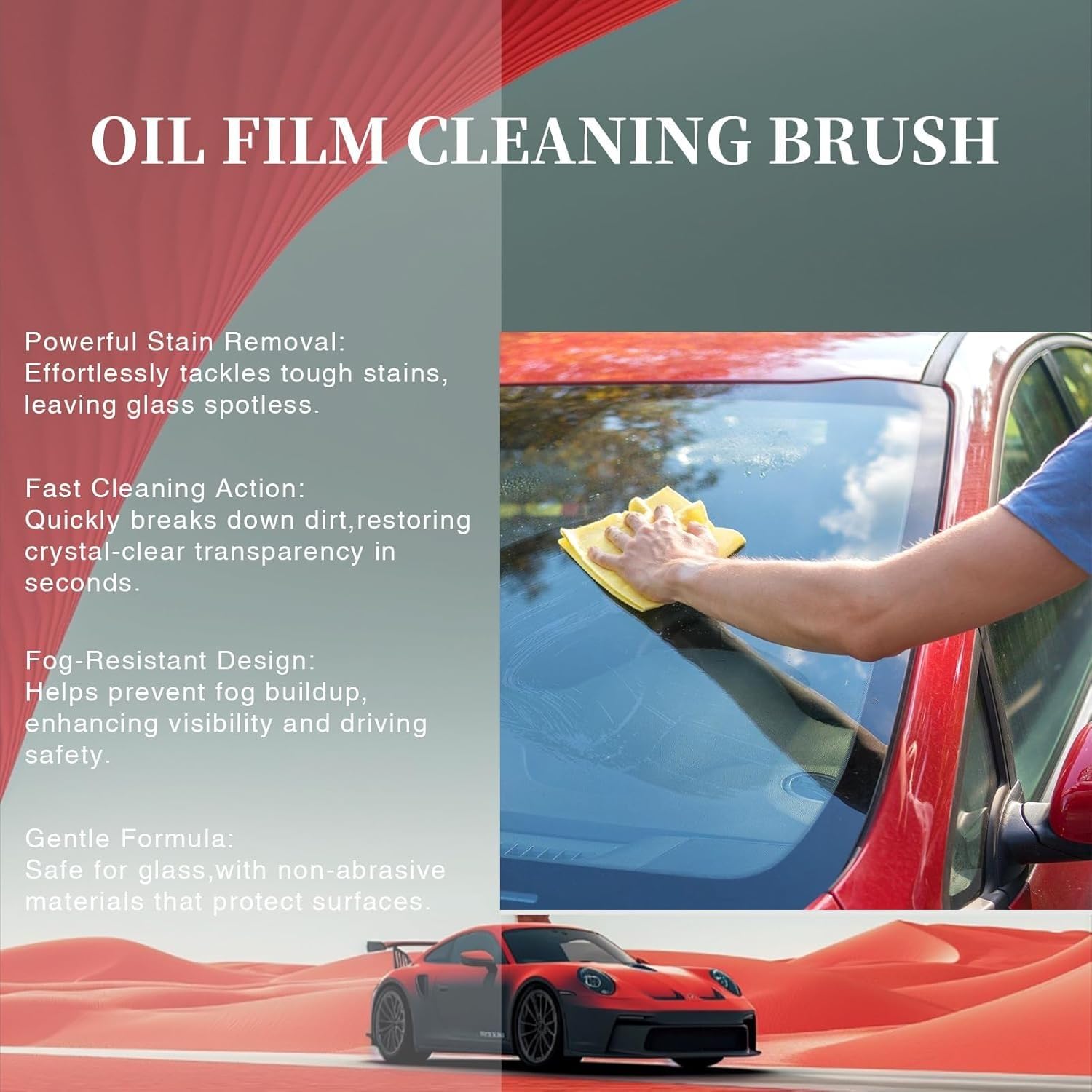 QIFOR Oil Film Remover tackles tough residues like wax and road grime on glass surfaces.