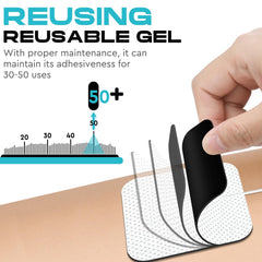 QIHANGTOPS 2x2 electrode pad with safe gel for skin-friendly use.