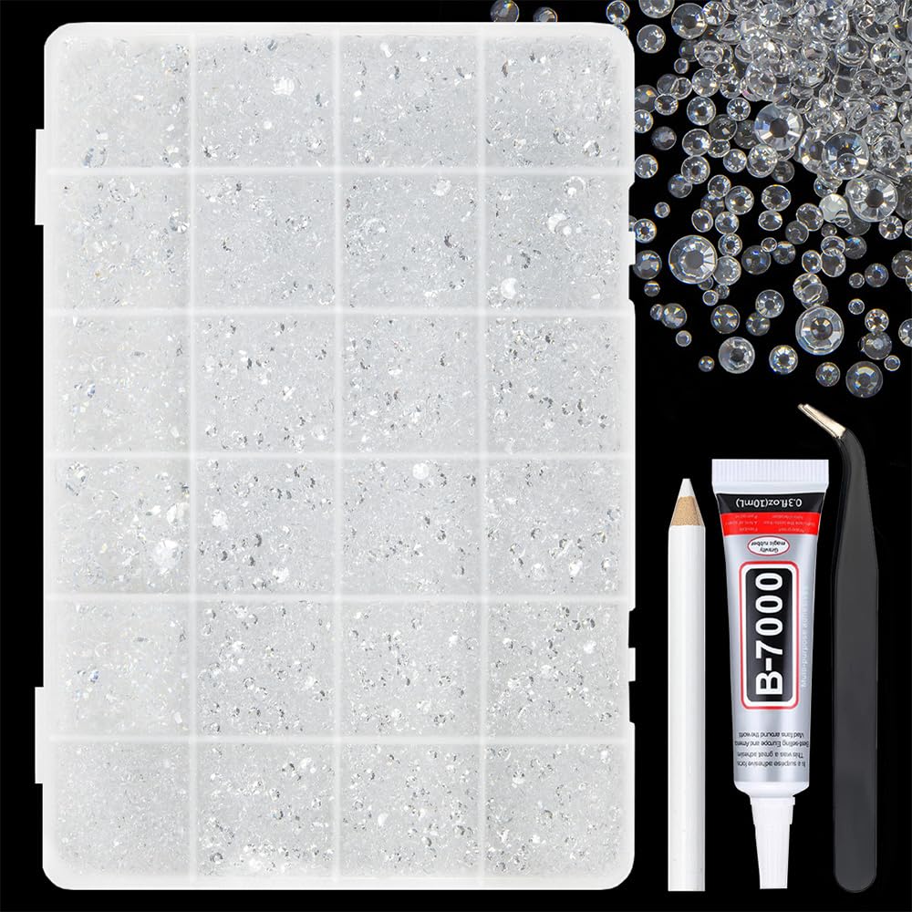 qiipii transparent rhinestones 2mm flatback for tumblers and nails with bright sparkle.