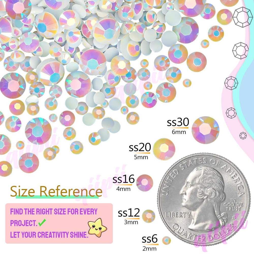 qiipii transparent rhinestones 6mm flatback for statement DIY projects.