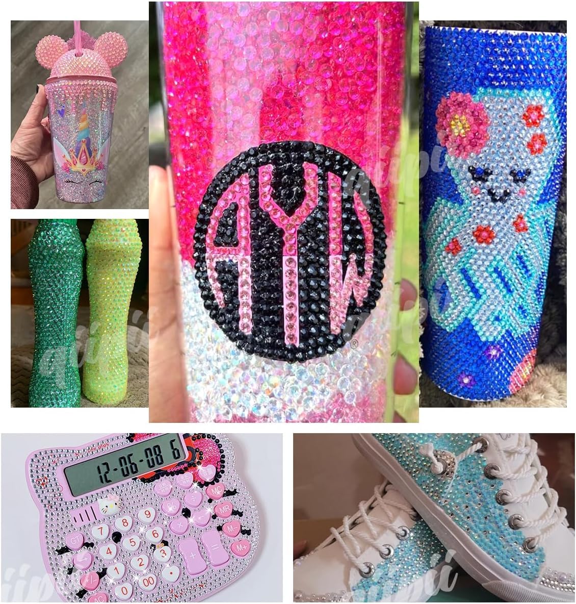 qiipii tumbler decor rhinestones transforming cups into sparkling art.