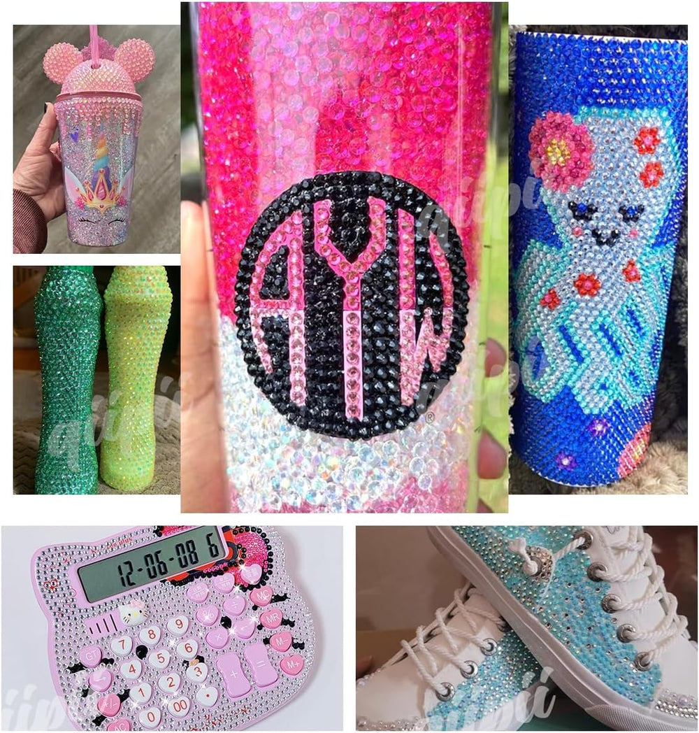 qiipii tumbler decor rhinestones transforming cups into sparkling art.