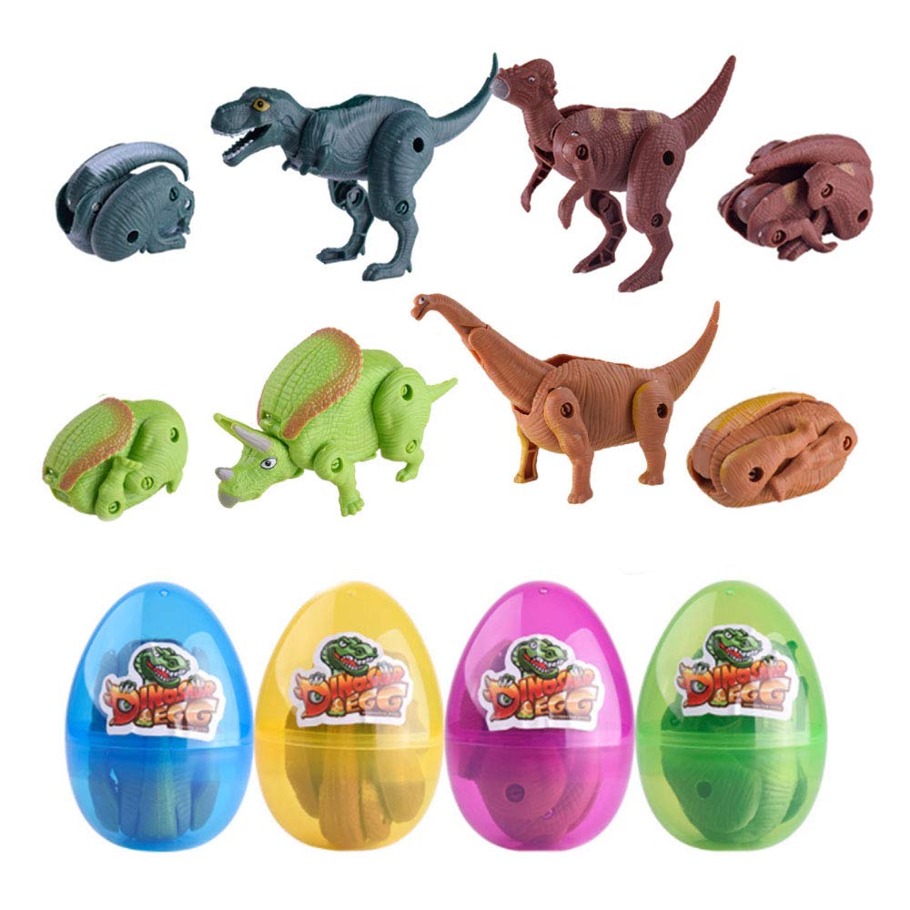 QINGQIU dinosaur deformation egg box with four surprises for kids.