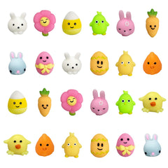 QINGQIU Easter Mochi Squishies set of 24 for Easter baskets and party favors
