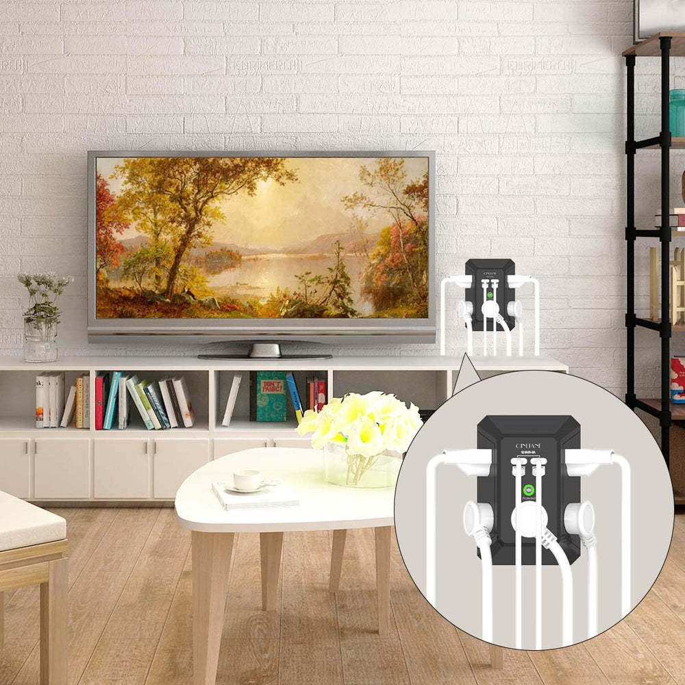 QINLIANF 1680J surge protection guards connected devices against voltage spikes.