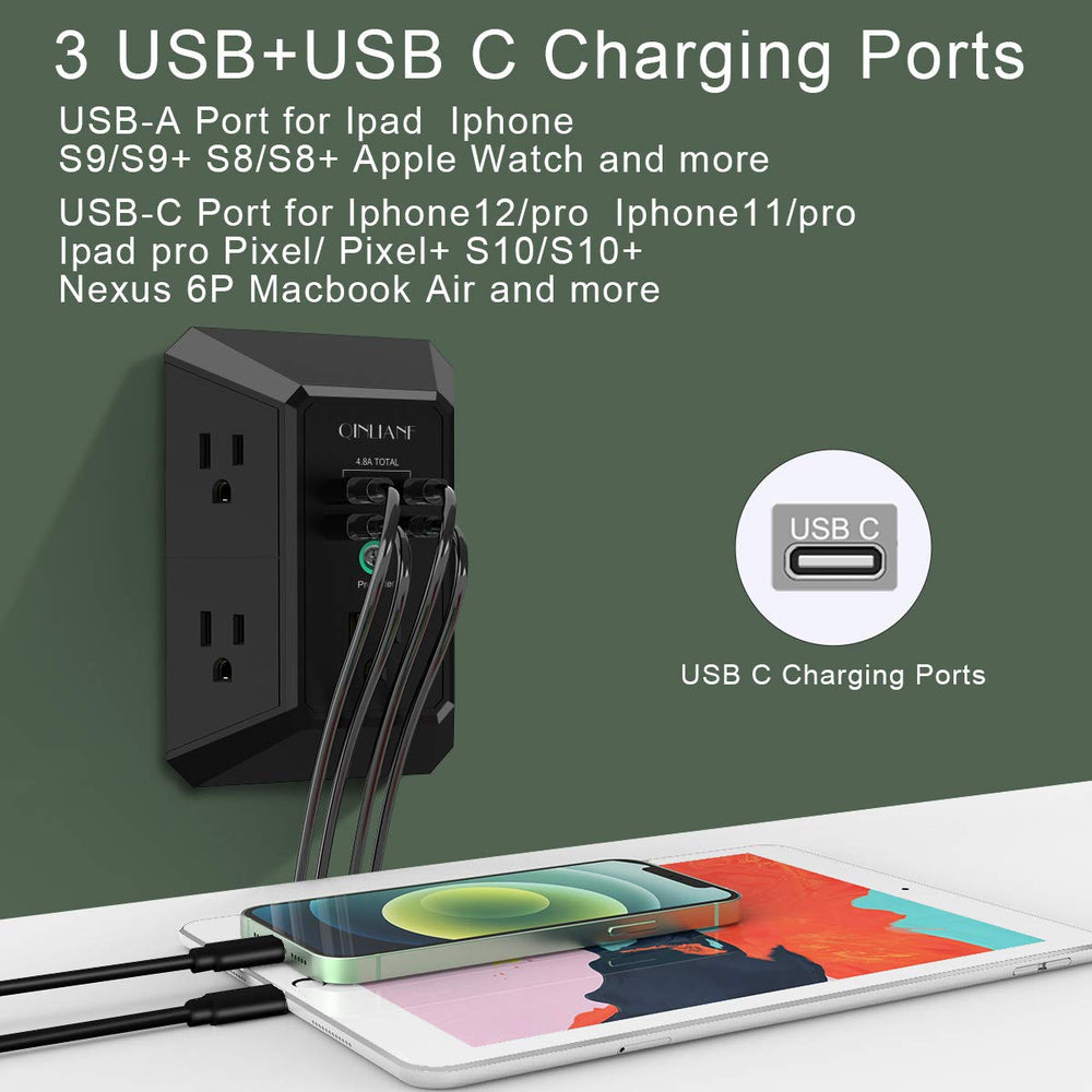 ETL certified QINLIANF surge protector with 1680 joules energy absorption