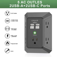 QINLIANF charger features four USB ports for versatile, simultaneous device charging.