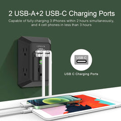 QINLIANF wall charger uses a wall-mount screw for stable setup.