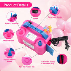 QIPUMP dual-nozzle balloon pump inflates standard balloons quickly and efficiently