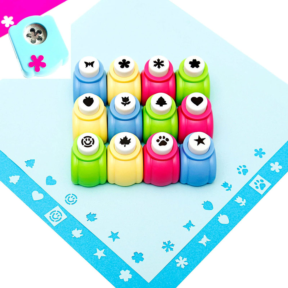 QIQQIKIN 12 shapes craft hole punch set for versatile scrapbooking projects
