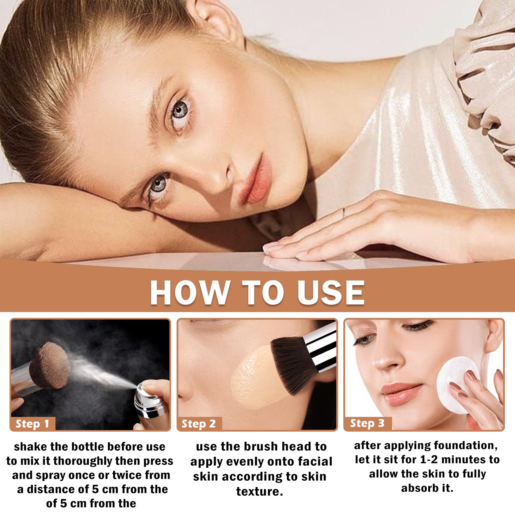 QIUFSSE air brush foundation ideal for mature skin seeking lightweight coverage.