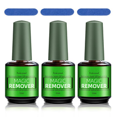 QIUFSSE Magic Remover Gel Polish 3-piece pack for fast at-home nail removal.