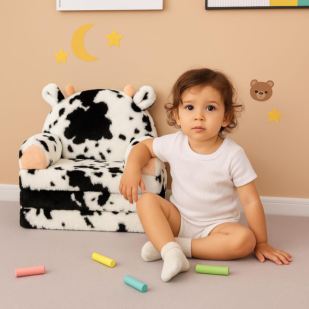 QIUODO 2-in-1 foldable toddler chair bed for versatile reading and naps.