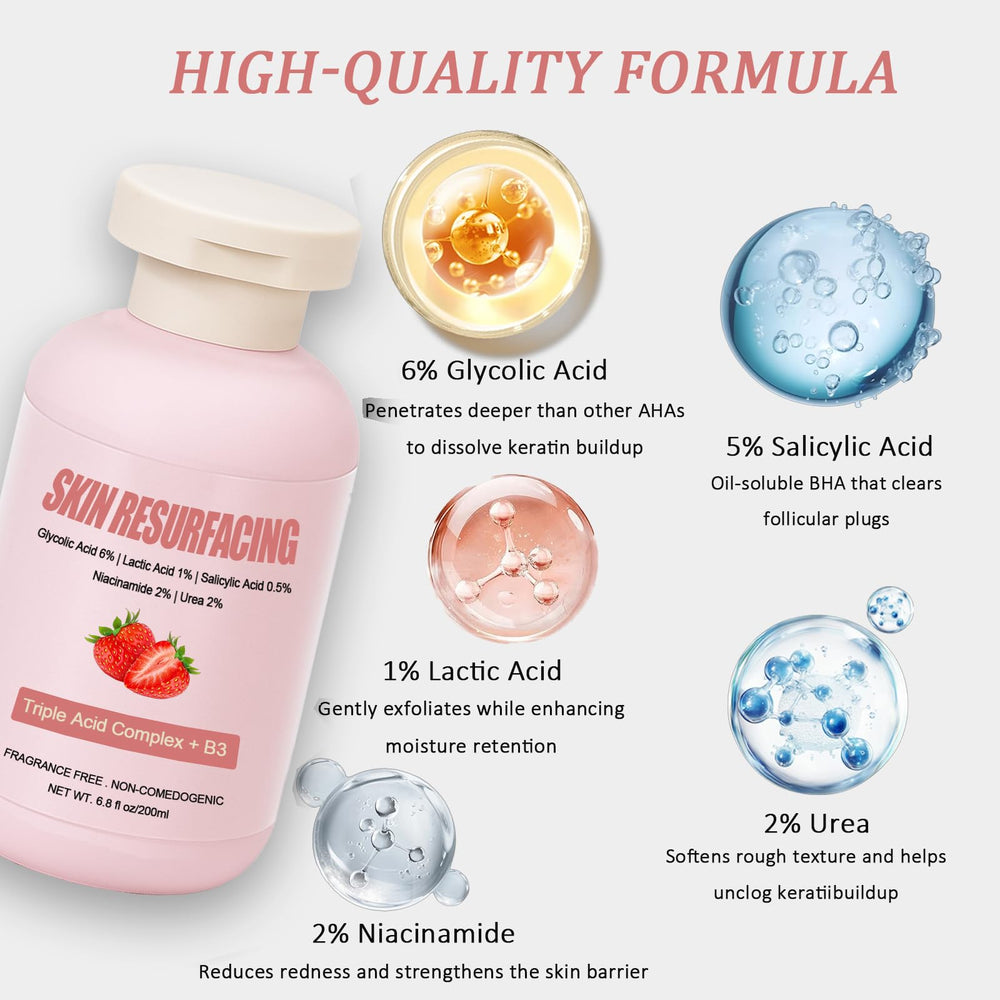 Qiuumey Strawberry Skin Treatment texture on arm shows gentle exfoliation and refinement
