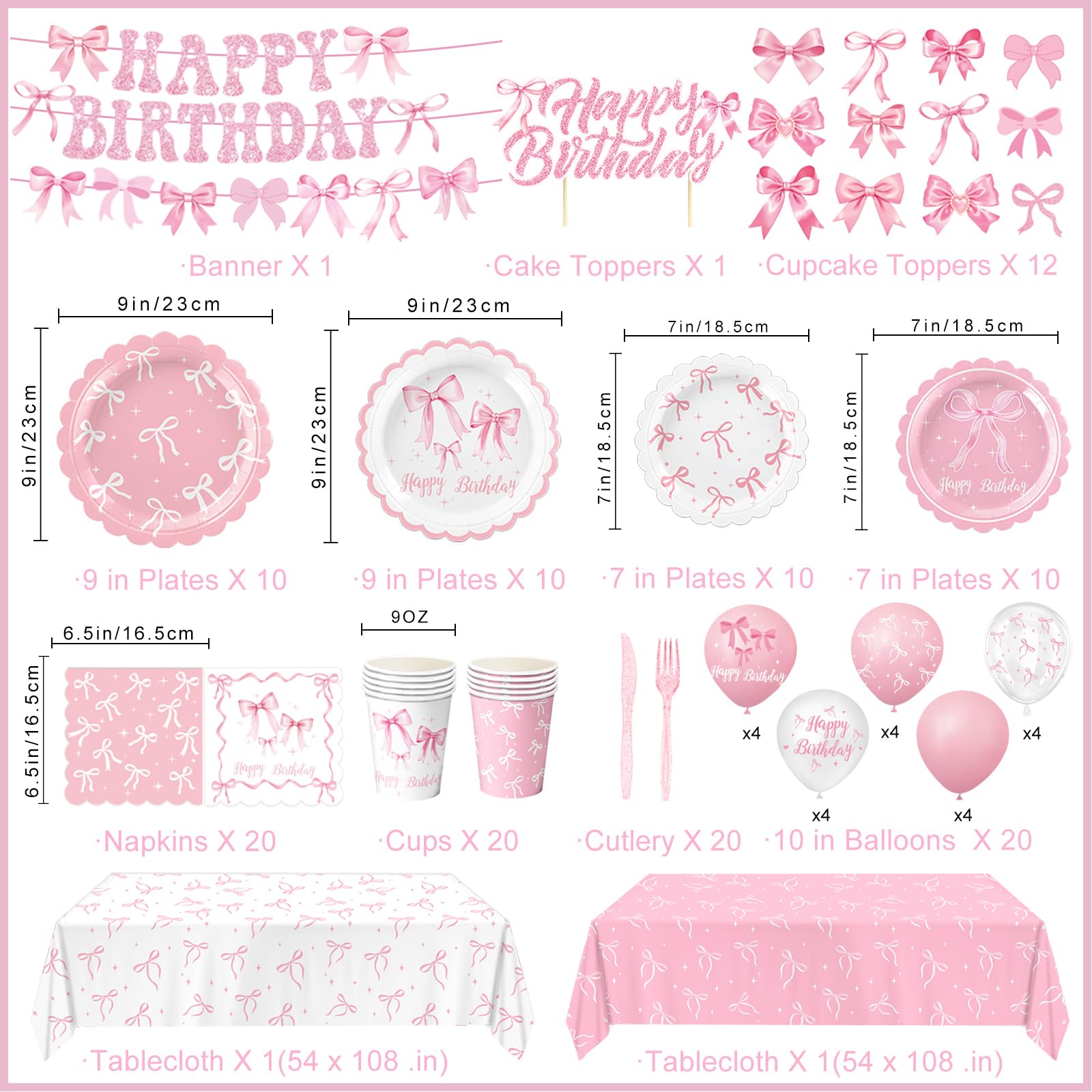 QIYANPAX pink bow napkins, coordinated table linens for a chic celebration.
