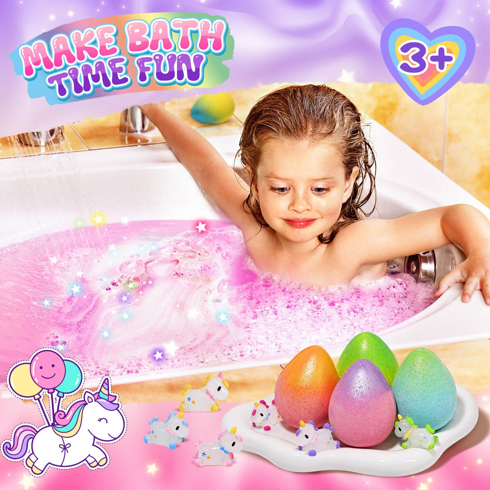 Qivatex Unicorn bath bombs offer nine fragrance options for delightful aromas.