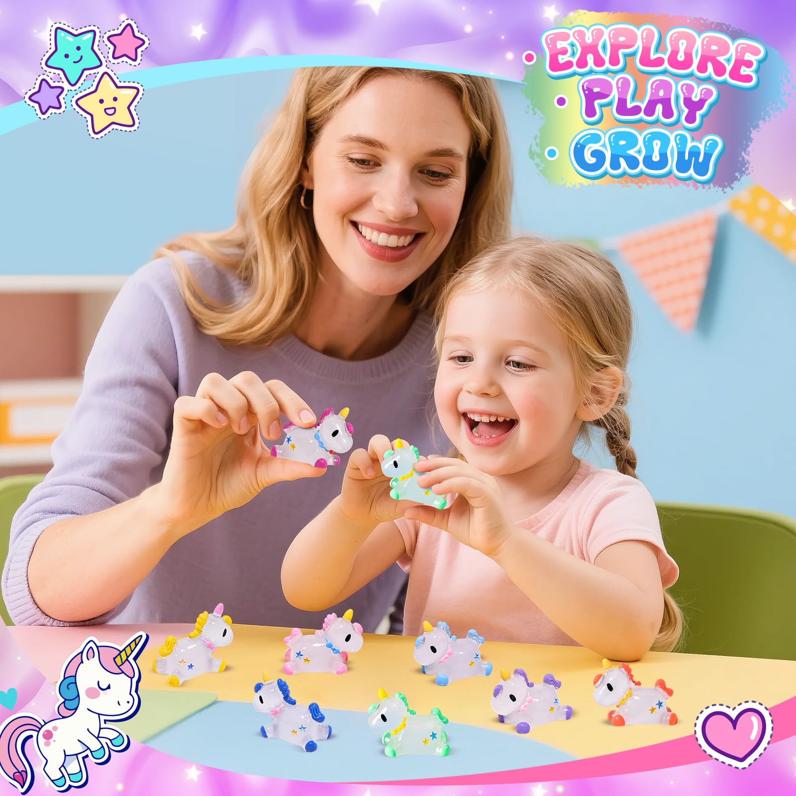 Qivatex Unicorn bath bombs come in festive gift packaging.