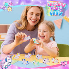Qivatex Unicorn bath bombs come in festive gift packaging.