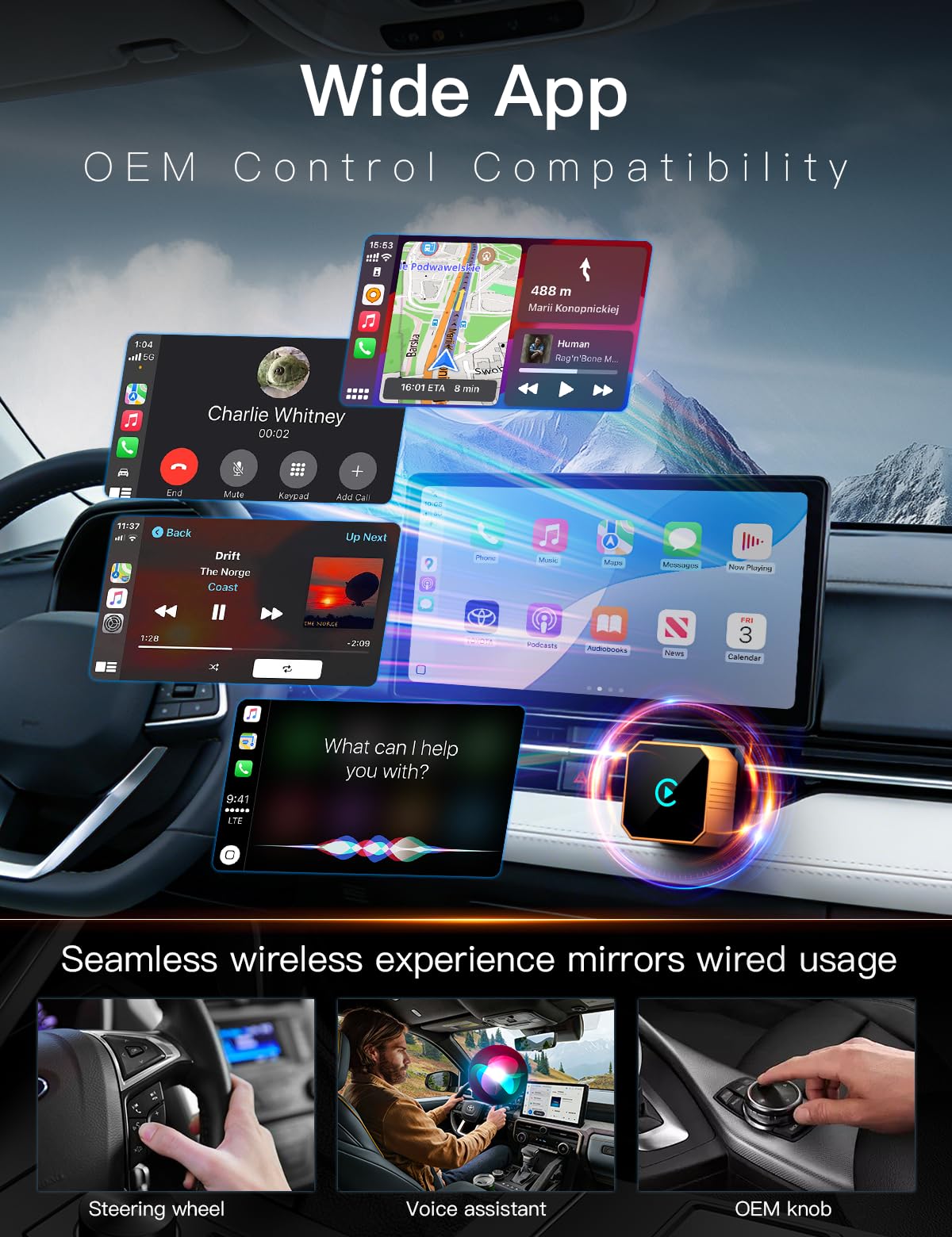 QJG compact design installs discreetly for a tidy dash