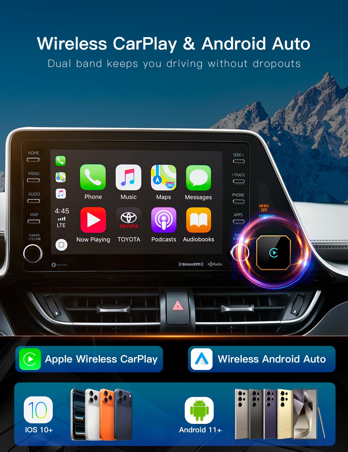 QJG ultra-low latency wireless CarPlay for smooth navigation and calls