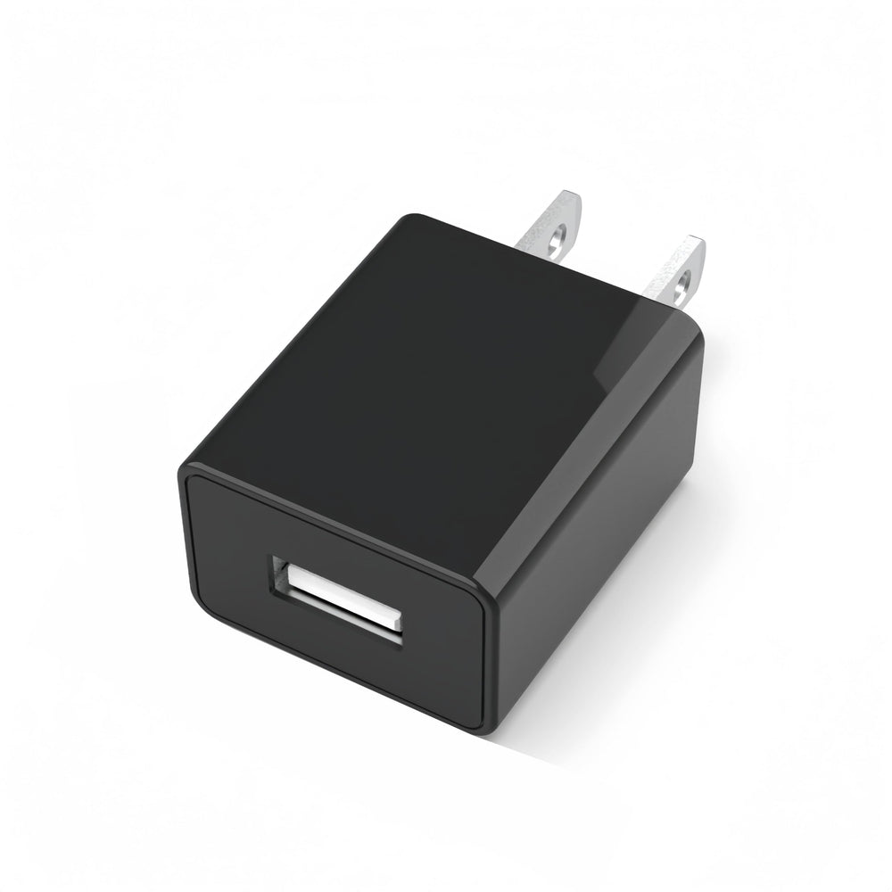 Qjin USB wall adapter front view, compact 5V charging for travel and home