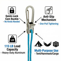 QLSVKSR retractable buckle detail enables easy release for fast re-tying.