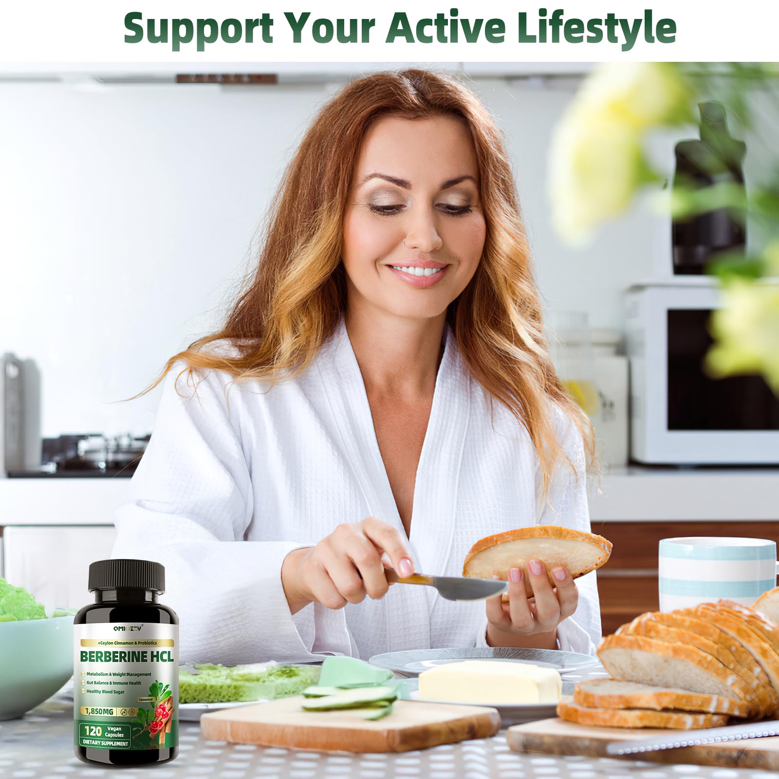 Bottle setup showing two capsules ready for daily dose.