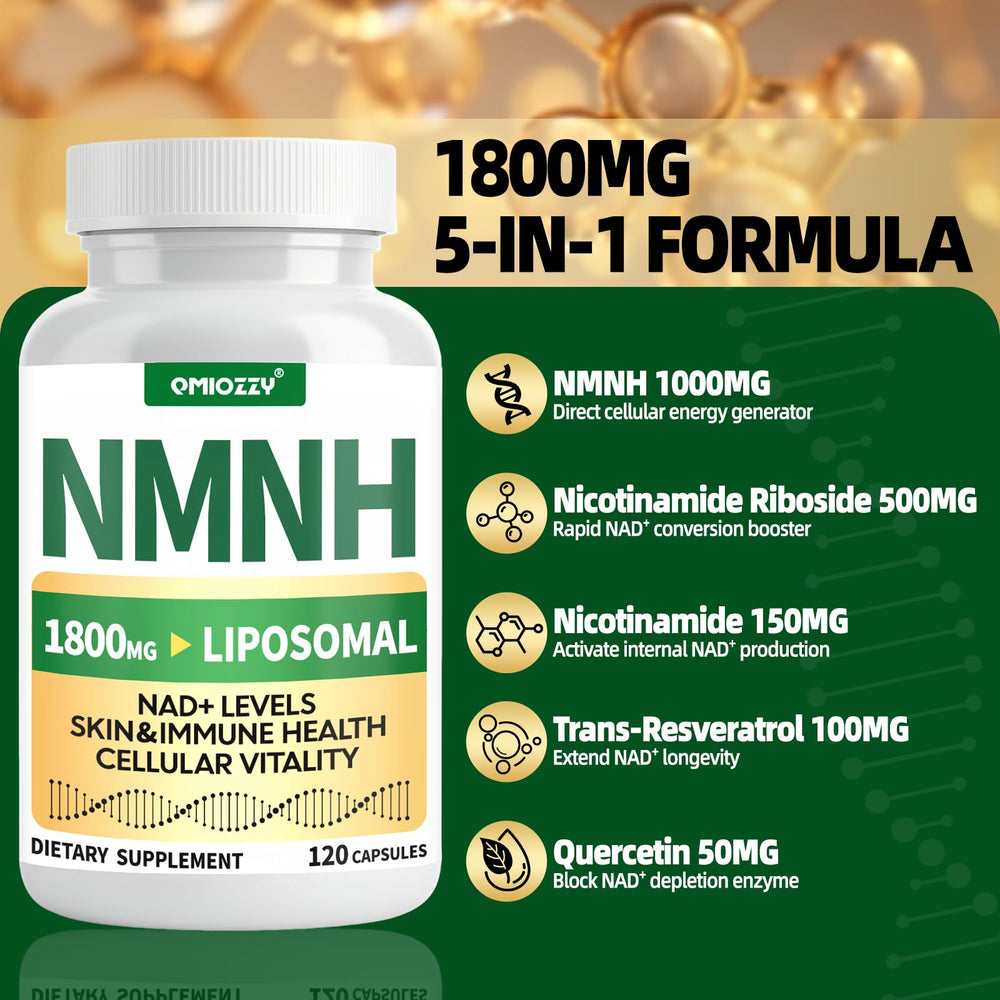 Qmiozzy NMNH daily dosing capsules arranged for easy routine.