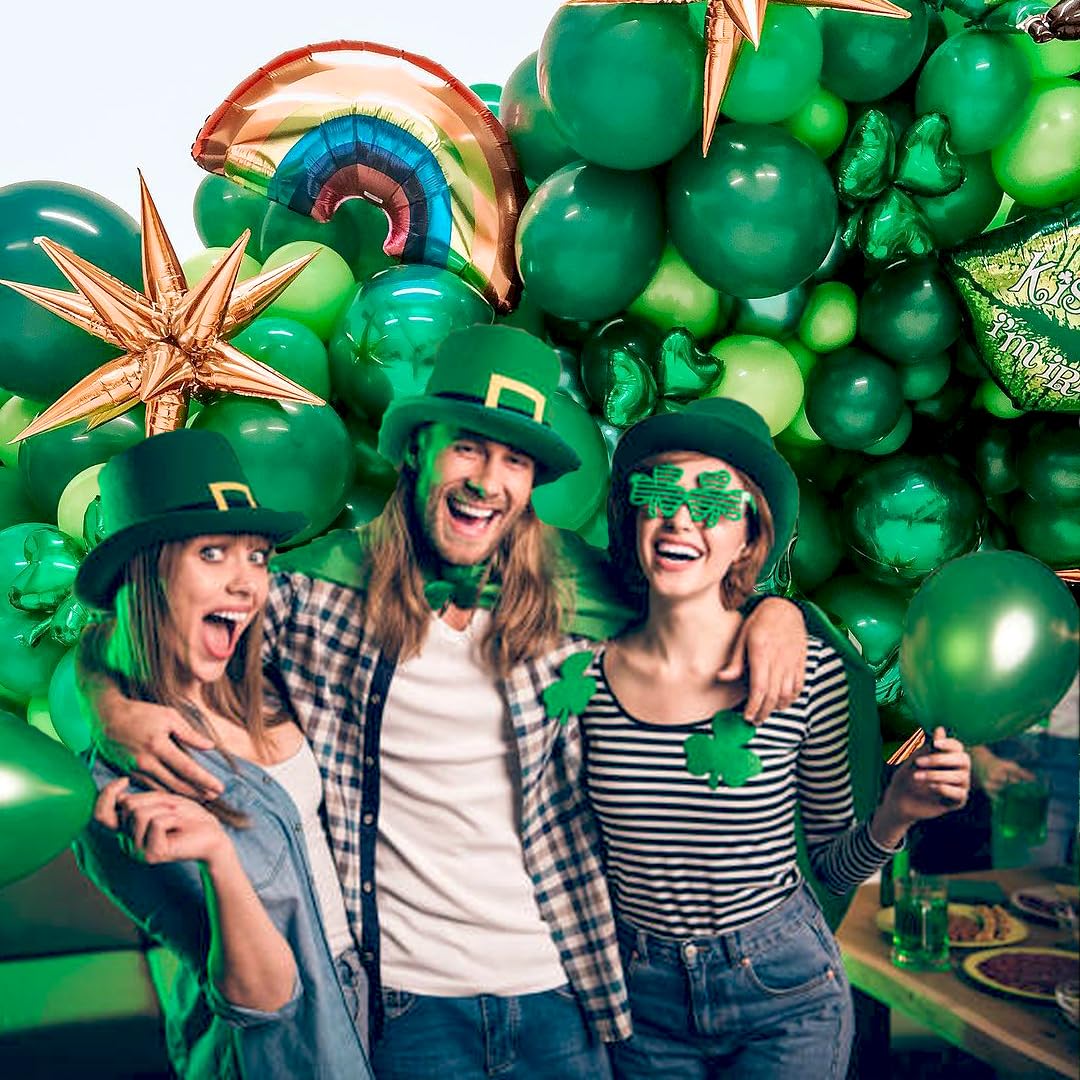 Qmraercu green balloons set includes two ribbons for hanging