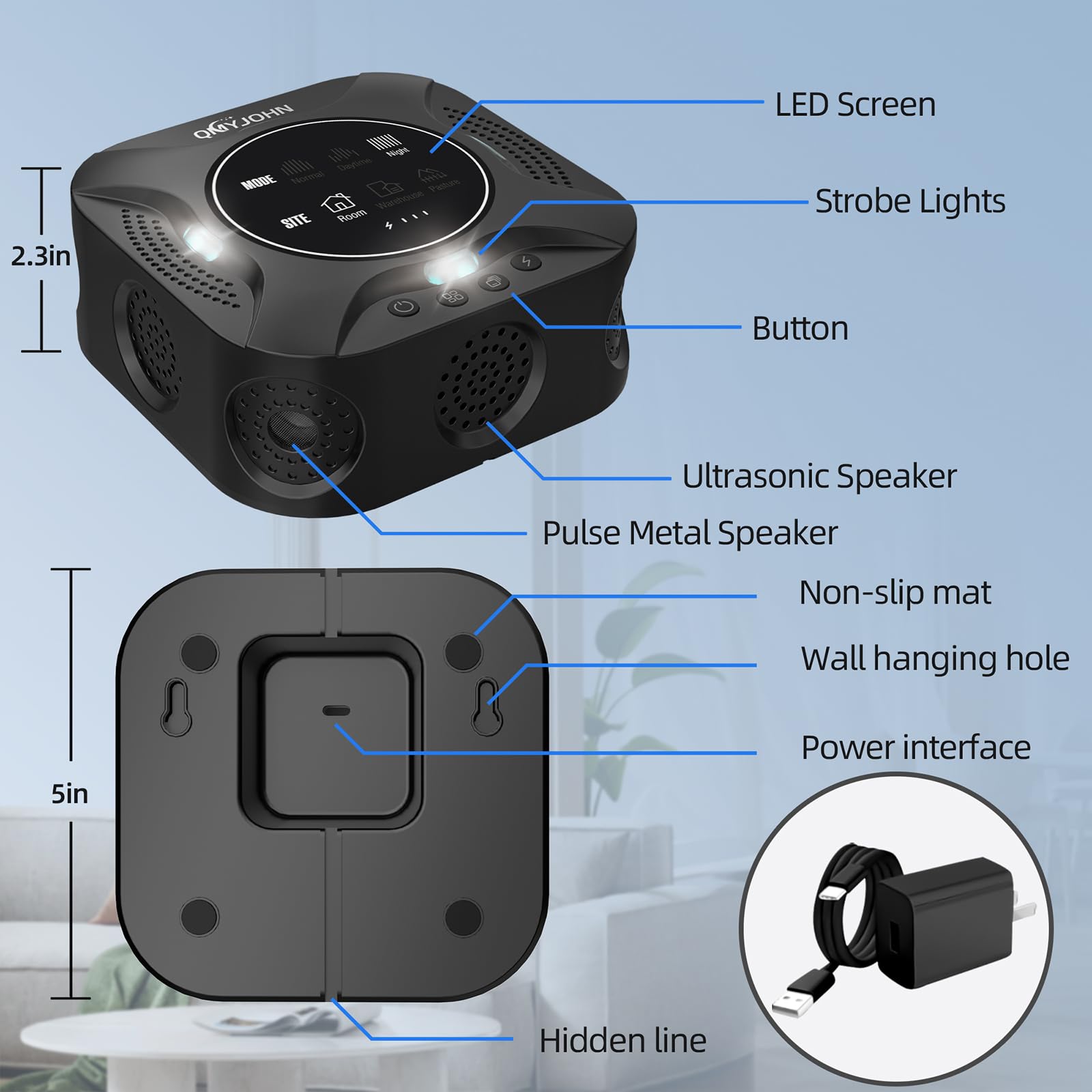 QMYJOHN device suitable for garages and workshops.