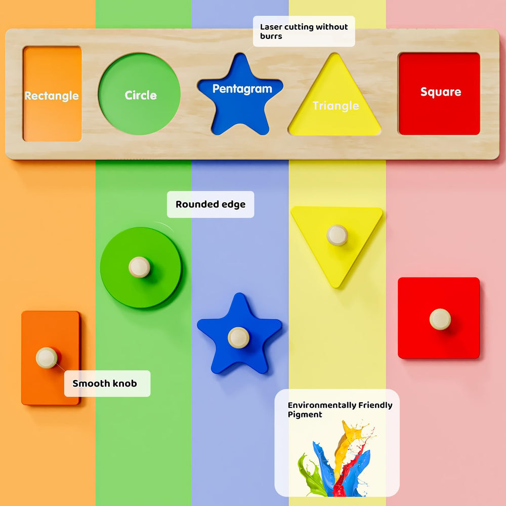 QODOFLR color-recognition puzzle board helps kids distinguish colors with guided play.