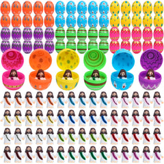 Qouinuey Easter egg fillers with 60 colorful eggs for a kids egg hunt