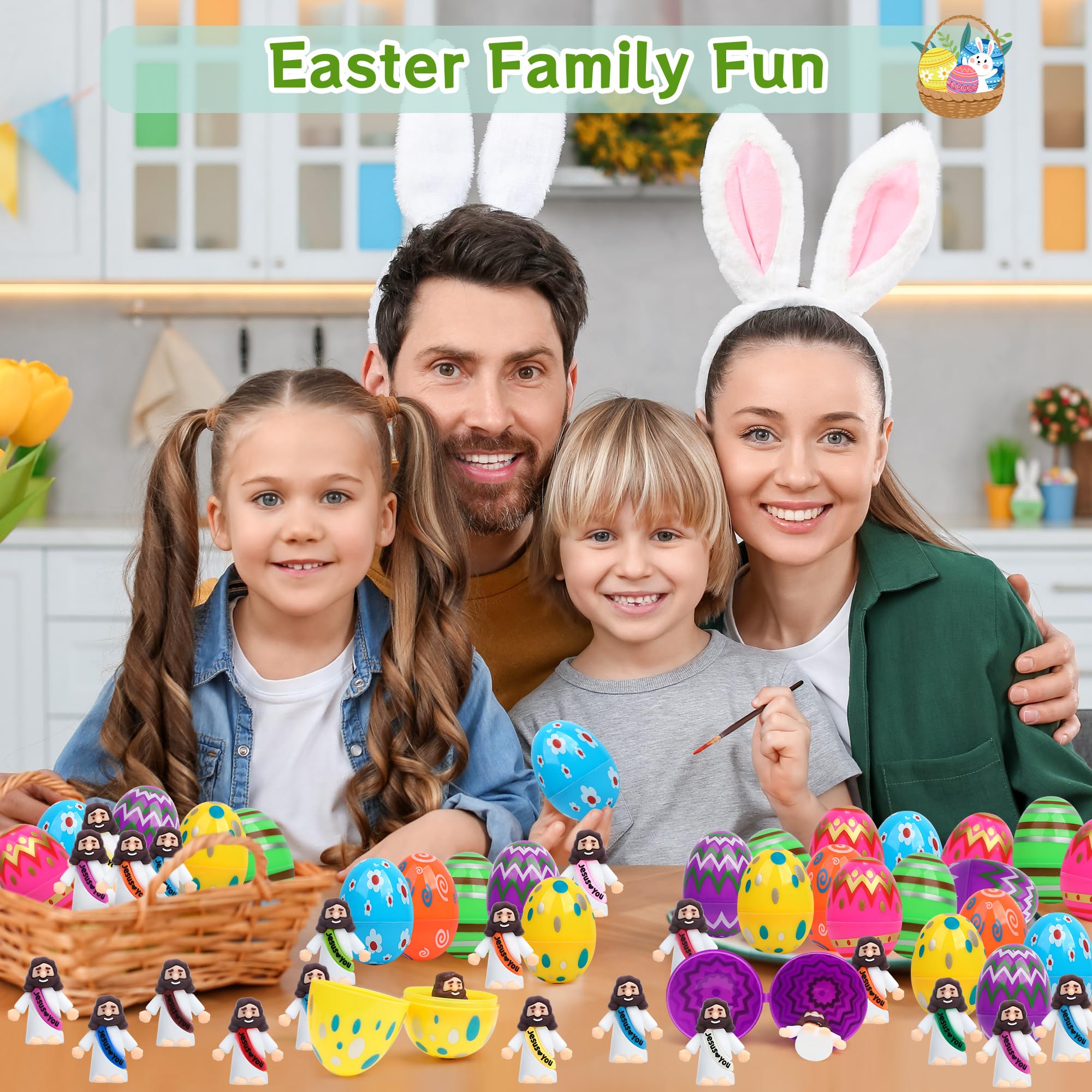 Qouinuey Easter eggs and figurines set for party favors