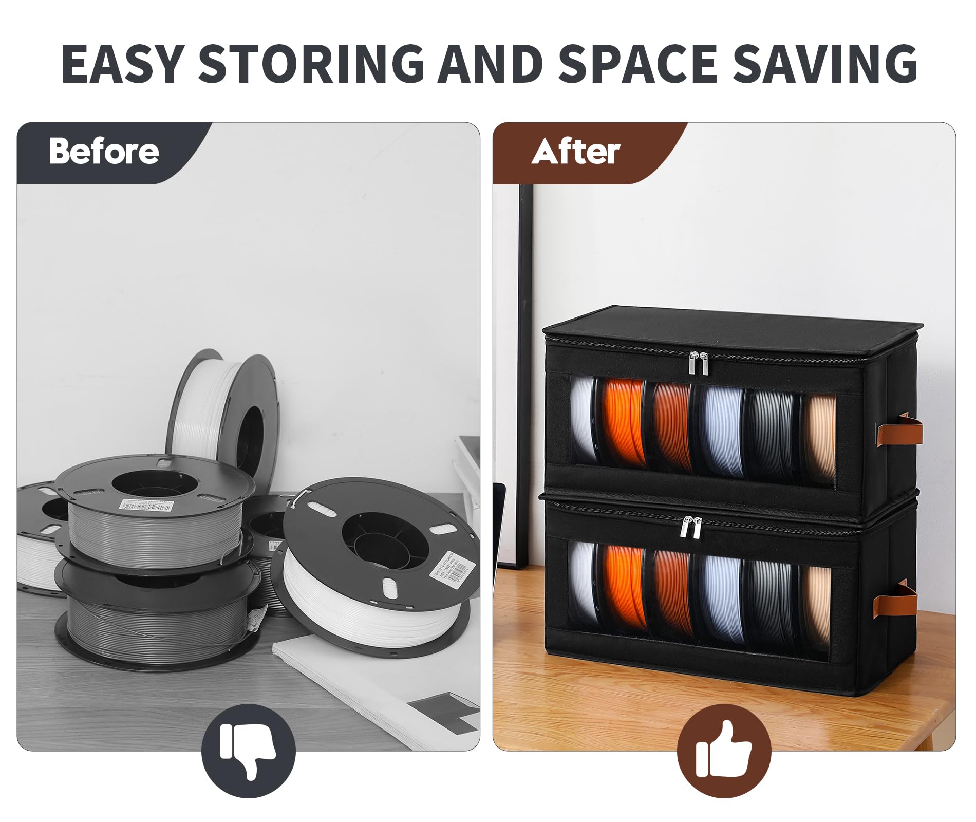 Qozary compact rack fits desks and shelves for easy access.