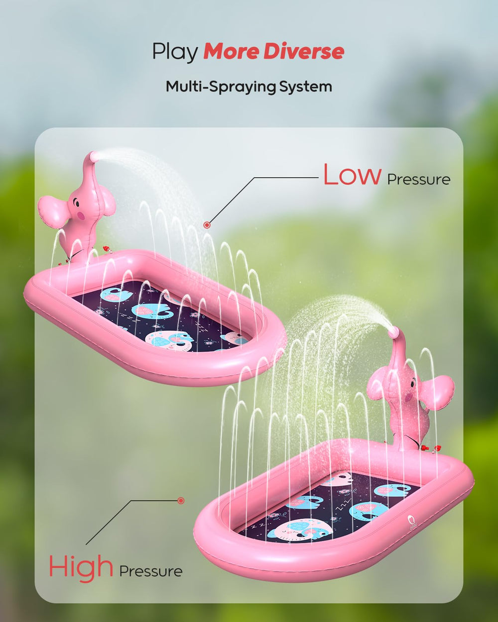 QPAU 64.5 by 39.4 by 7 inches provides ample splash area for toddlers