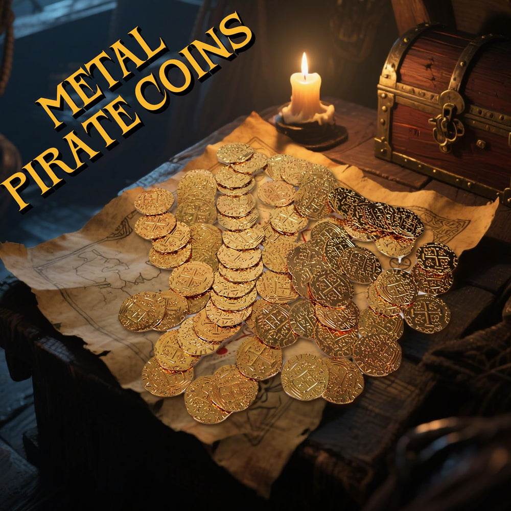 QPCOS pirate treasure coins in a chest enhancing treasure hunt scenes.