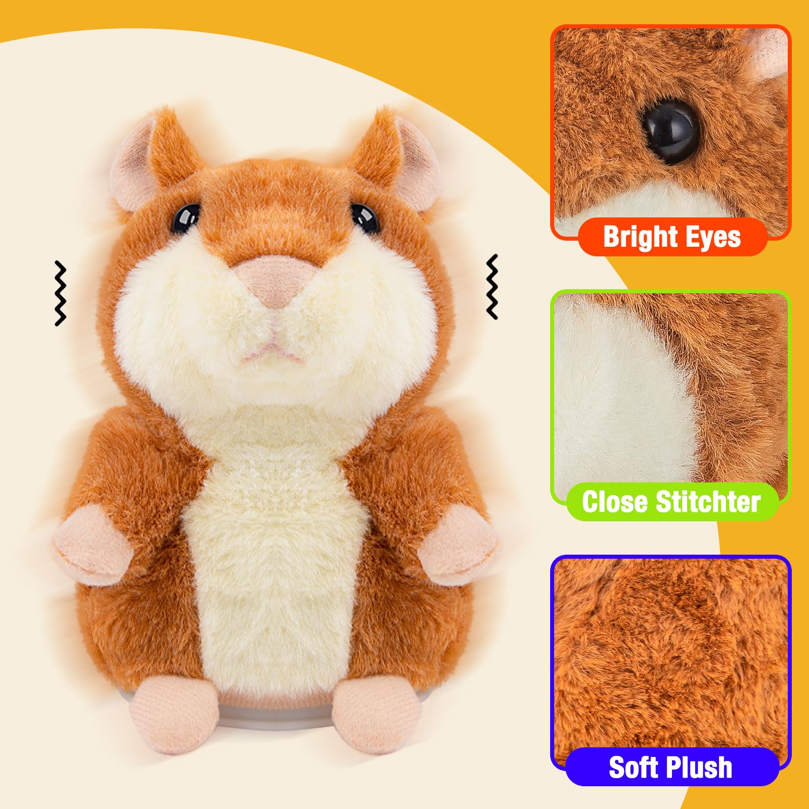 Qrooper Talking Hamster battery-powered toy ready for instant use.