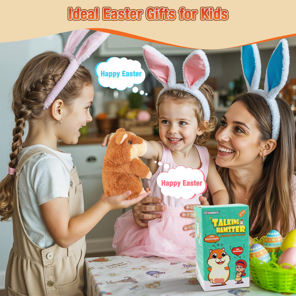 Qrooper Talking Hamster high-pitched voice adds playful conversation moments.