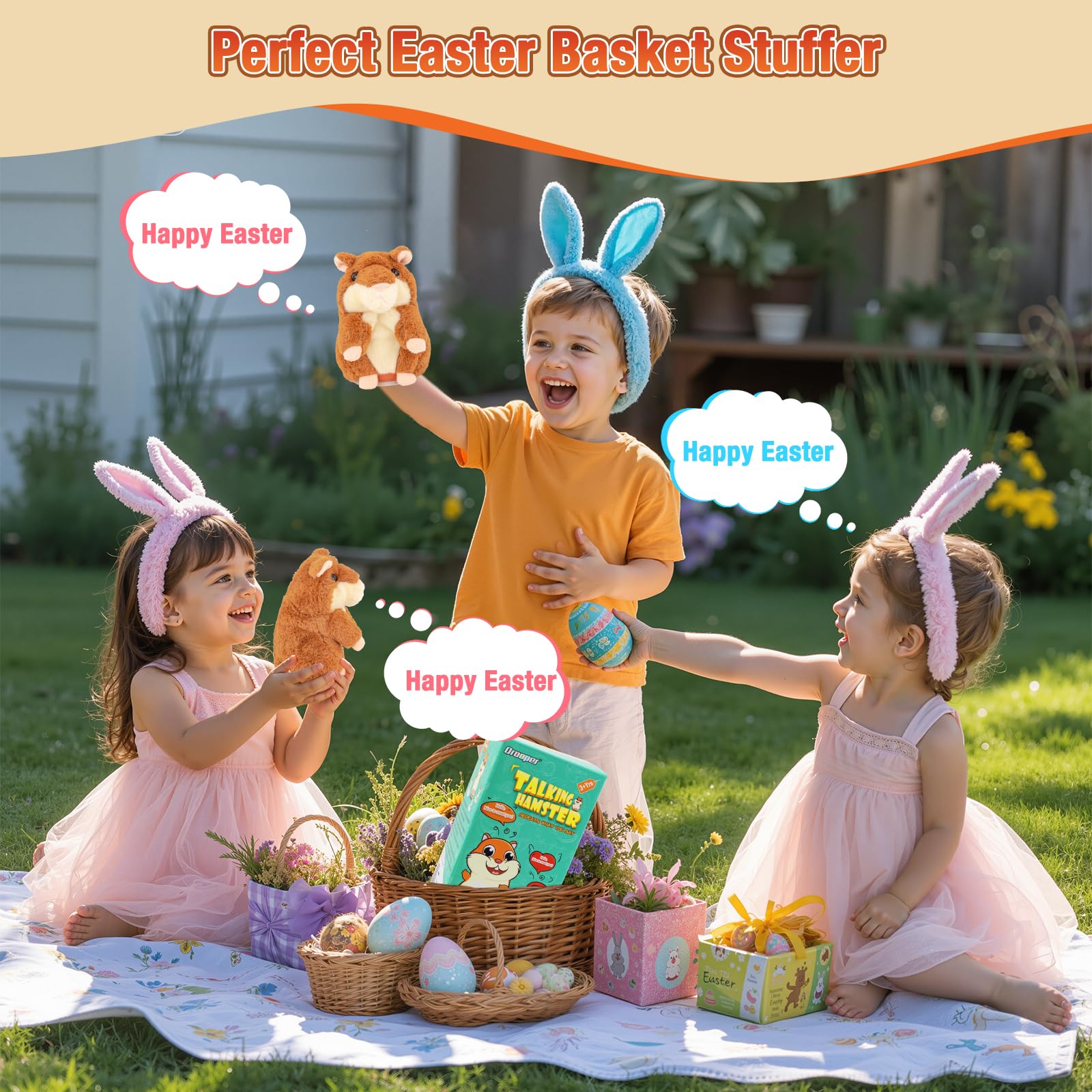 Qrooper Talking Hamster repeats words for engaging language practice.