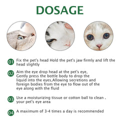 QRZBPZWE Dog Eye Drops Closeup shows debris removal and comfort.