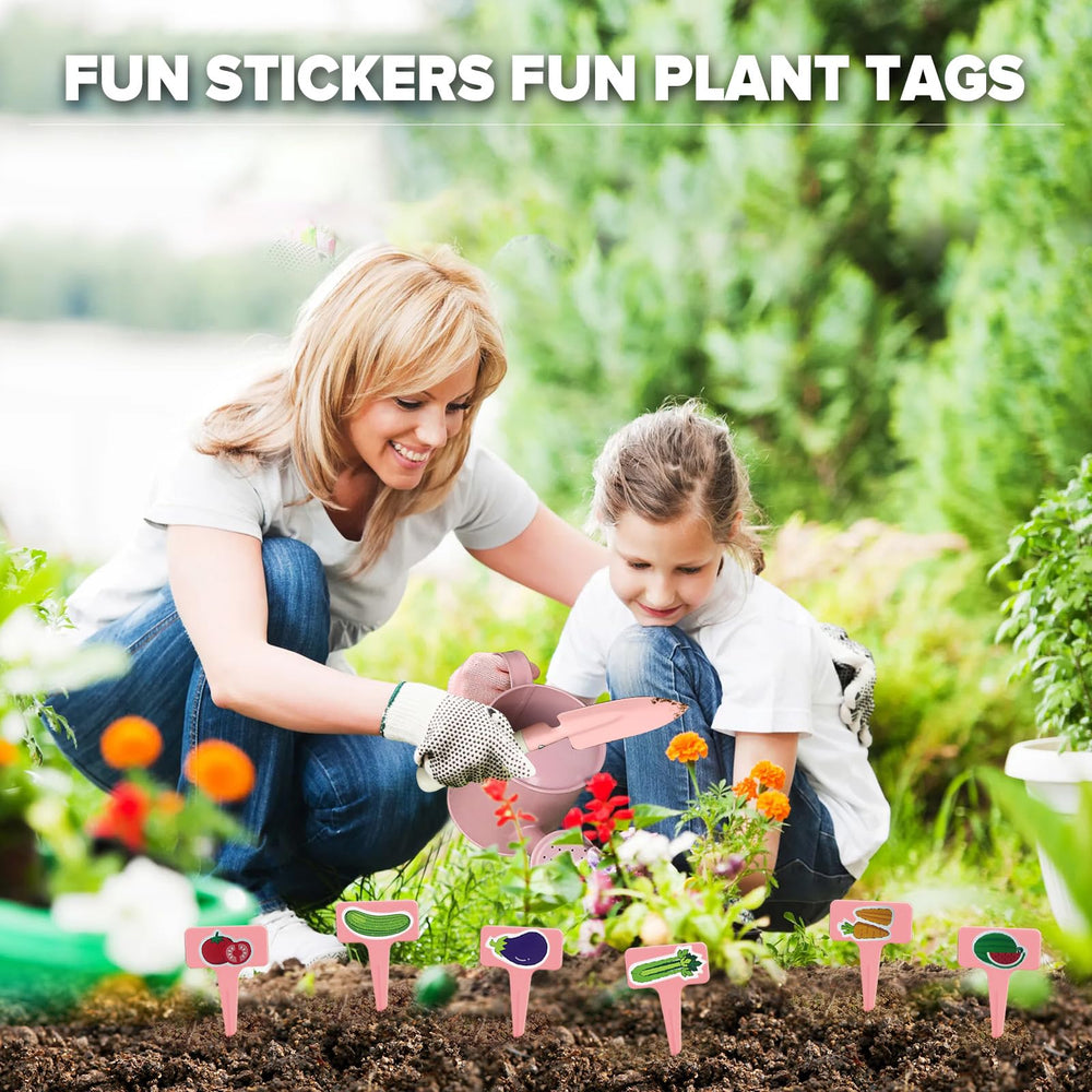 Qtioucp gardening handbook and plant stickers boost learning about growth.