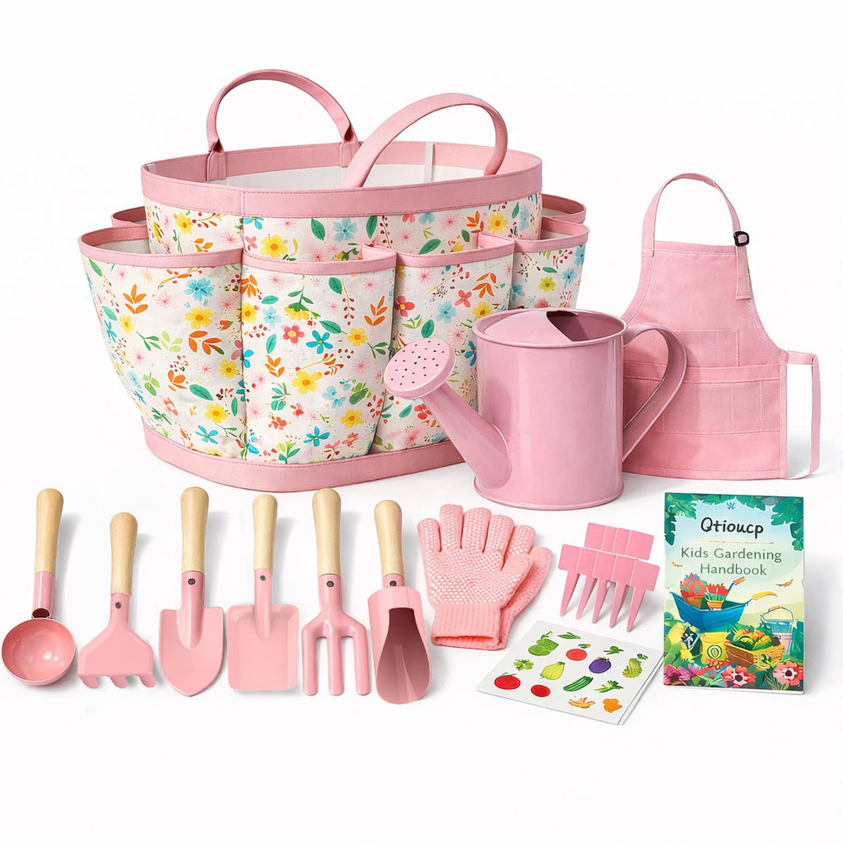Qtioucp tote bag for kids gardening set, keeps tools organized during outdoor play.