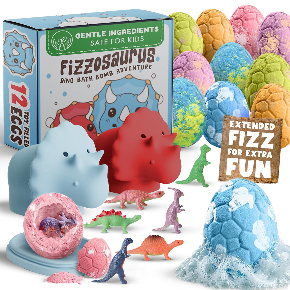 Quack Quack Moo dino bathbomb with inside toy egg for exciting bath time