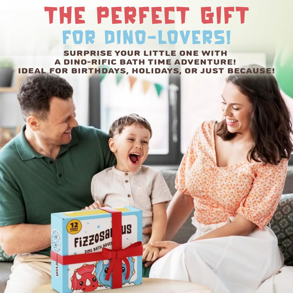 Quack Quack Moo gift-set packaging showcases dino bathbombs for kids