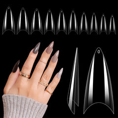 Quaferen Clear Stiletto Nail Tips box for organized selection and storage.