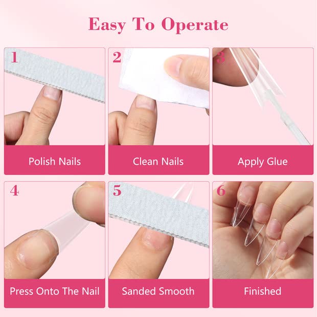 Quaferen easy trimming and filing compatible with gel, acrylic, or dip powders.