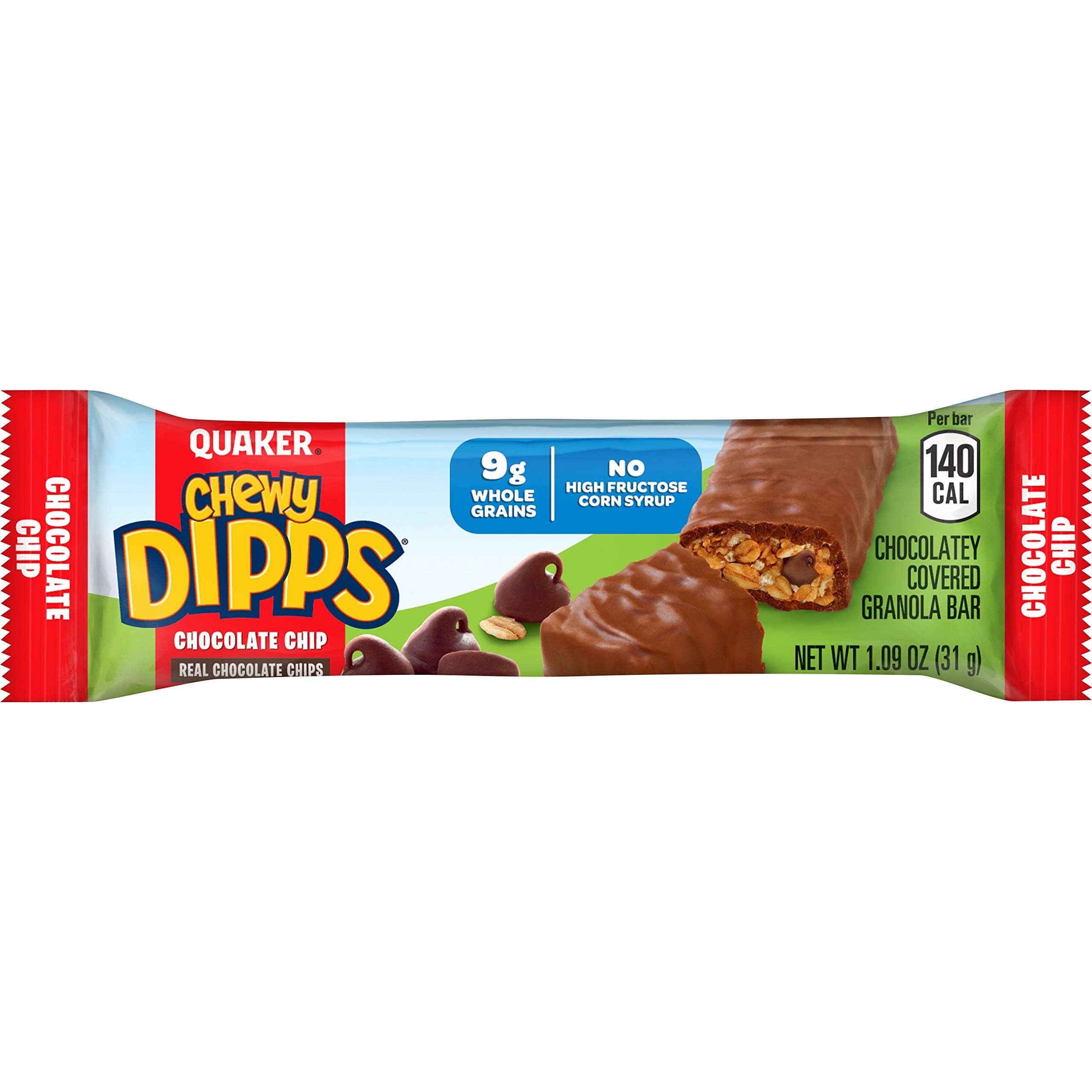 Quaker Chewy Dipps 14-bar carton illustrated for family sharing