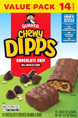 Quaker Chewy Dipps bar in lunchbox for after-school snack