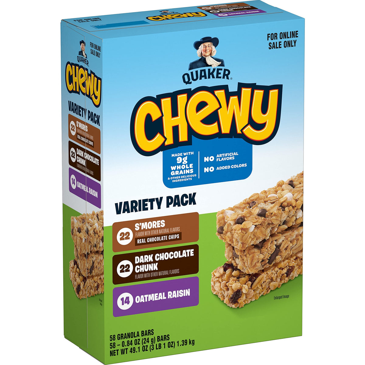 Quaker Chewy Granola Bars variety pack for back-to-school snacking and convenience.